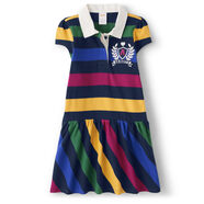GYMBORee 女童和幼兒短袖休閑印花連衣裙 Varsity Collar Dress 18-24 Months