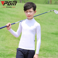 PGM 男童高爾夫防曬冰絲打底衫/衣 兒童冰絲衣服 夏季童裝 超冰涼 白色 L