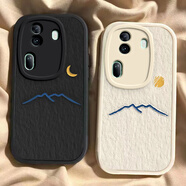 oppo reno11手機殼卡通reno11pro硅膠可愛全包保護套軟新款男女潮太陽月亮山  黑色大眼睛【月亮和山】+手繩+膜 oppo reno11
