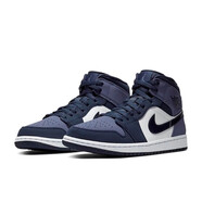 耐克（NIKE） JORDAN 1 AJ1 喬1男子高幫籃球鞋 554724 桑德紫 黑紫554724-445 44.5
