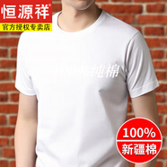 恒源祥含桑蠶絲t恤男圓領(lǐng)春夏裝半袖中年男士短袖打底休閑運(yùn)動(dòng)耐水洗 漂白 180/100A/XXL 推薦140-160斤