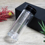 水中神水杯雙層玻璃杯男女士高檔送禮商務(wù)泡茶杯隔熱茶水分離杯車載便攜 350ml