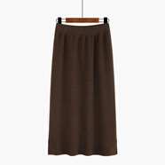 冬天穿的加厚針織半身裙不開(kāi)叉毛線(xiàn)直筒ins超火的春一步長(cháng)裙女下半身半截裙 咖啡色【四平款】 均碼【適合80-130斤】