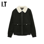 A.P.C. IT 23秋冬男裝拉鏈毛呢夾克新款復(fù)古工裝風(fēng)毛領(lǐng)呢子外套WOA761ML GRD/綠色 S
