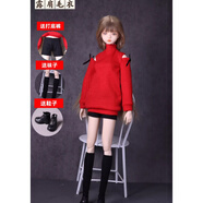 創(chuàng  )京懿選葉羅麗娃娃衣服29cm葉羅麗娃娃換裝衣服皮裙時(shí)尚高腰包臀A字裙芭 紅毛衣套裝短裙鞋襪 僅衣服/不含娃娃