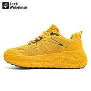 JACK WOKEKNSN狼爪云戶(hù)外輕便減震特工跑步鞋超輕軟底專(zhuān)業(yè)透氣網(wǎng)面運動(dòng)跑鞋男女 LT168黃色(專(zhuān)柜品質(zhì)材料升級) 37