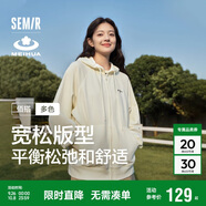森馬梅花系列外套女寬松插肩袖刺繡春秋休閑連帽夾克109524108001