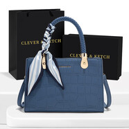 CLEVER & KETCH包包女包單肩斜挎包紅色結婚新娘包大容量氣質(zhì)款 媽媽生日禮物 藍色