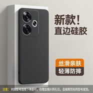 祈億 適用紅米turbo3手機(jī)殼 Note12turbo保護(hù)套防摔直邊全包硅膠軟殼 經(jīng)典黑 紅米Turbo3