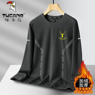 啄木鳥(niǎo)（TUCANO）打底衫男長(cháng)袖T恤2024秋冬季新款圓領(lǐng)體恤潮流百搭加絨加厚款上衣 鹿角灰色【側桿】 加絨 M