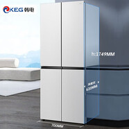 韓電（KEG）460升十字四開門超薄家用冰箱一級變頻風(fēng)冷無霜360°循環(huán)制冷大容量電冰箱 BCD-460WVBV4 珍珠白