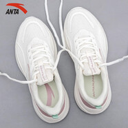 安踏（ANTA）女鞋跑步鞋舒適運(yùn)動(dòng)鞋2025春夏網(wǎng)鞋透氣休閑鞋子軟底減震輕便跑鞋 象牙白/香芋紫-1 35.5
