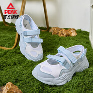 匹克（PEAK）瑪麗珍男鞋女鞋秋冬新款魔術(shù)貼厚底涼鞋海螺沙灘百搭舒適休閑鞋 大白/優(yōu)蘭 38