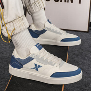 特步男鞋夏季網(wǎng)面透氣板鞋男運動(dòng)鞋男士輕便耐磨防滑百搭休閑鞋跑鞋男 帆白/復古藍/灰黛藍-透氣網(wǎng)鞋 45 官網(wǎng)現貨