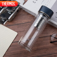 THERMOS膳魔師水紋行者款400ml便攜雙層玻璃杯TCGB-400 BL