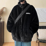 舉風(fēng)仿羊羔絨外套男冬季棉服男加絨加厚美式復古棉衣男潮牌大碼冬裝 冬季新款柔軟細膩毛絨-D3124黑色 4XL【190-210斤】可穿
