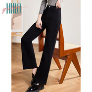 Halo Queen牛仔褲女春秋高腰顯瘦直筒褲時(shí)尚百搭牛仔長(cháng)褲新品H143N1008