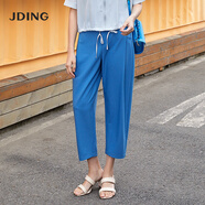 嬌鼎（JDING）商場同款小直筒褲煙管褲子女顯瘦梨型身材遮胯 舒適中高腰 藍(lán)色褲子CJTI511 M