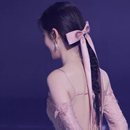 繆色（MiU Se）夏季大蝴蝶結飄帶發(fā)夾女感后腦勺頂夾彈簧夾發(fā)卡夾子發(fā)飾頭飾 超長(cháng)飄帶-粉色 A25-302