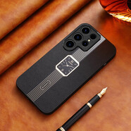 適用三星S24Ultra皮紋手機殼S23FE車(chē)載磁吸S22指環(huán)支架S9防摔護套 黑色（單殼） A13(4G)/A13 4G LTE