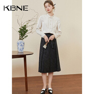 KBNE半身裙女中長款國風(fēng)新中式馬面裙2025春季新款高級感a字半裙 黑色 XS