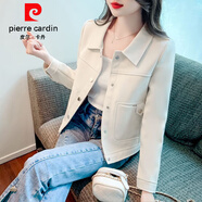 皮爾卡丹小香風(fēng)短款外套女春秋季2025新款高級感顯瘦氣質(zhì)春秋裝長袖女 米白色 L 建議95-110斤
