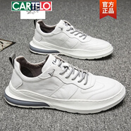 卡帝樂(lè)鱷魚(yú)（CARTELO）特大碼男鞋春季2025新款運(yùn)動(dòng)休閑板鞋真皮潮鞋小白鞋子男新品 白1991  49 【收藏加購(gòu)先發(fā)貨】