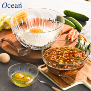 Ocean进口玻璃沙拉碗家用和面盆调馅打蛋碗洗菜泡面汤碗三只装
