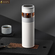TOUCH MISS純鈦保溫杯男士高檔茶水分離泡茶杯子商務(wù)便攜養(yǎng)生水杯定制送禮 優(yōu)雅白(禮盒裝）