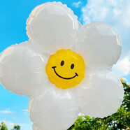 Smile Party卡通笑臉雛菊太陽花鋁膜氣球 滿月生日派對裝飾布置氣球 戶外氣氛 小號雛菊氣球2個（不含配件）