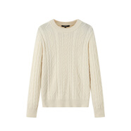 SHOKAY針織衫男女同款秋冬溫暖圓領(lǐng)學(xué)院風(fēng)套頭毛衣100%牦牛絨AM-SW-SY 奶白 L