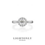 LIGHT ONLY18K金1克拉50分培育鉆鉆戒求婚結婚戒指送女友禮物 愛意(花朵圍鑲) 70分【D/VVS1】