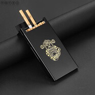 香煙盒來圖定制創(chuàng)意超薄鋁合金滑蓋煙盒粗支細(xì)支20-30只裝男女士通用潮 黑色-中支煙盒 鳳凰來儀