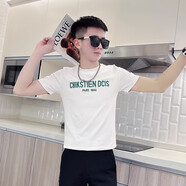 美羅邦（Meloban）痞帥純棉T恤男潮牌短袖夏季半袖體恤衫2025新款男裝半截袖上衣服 白色 L