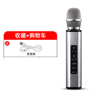 DVUJVS  藍(lán)牙手機(jī)k歌麥克風(fēng)擴(kuò)音器電視家用適用于聲卡全民唱歌家庭卡拉OK神器兒童話筒音響一體 銀色 （麥克風(fēng)）+電視藍(lán)牙發(fā)射器