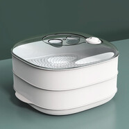 餐將軍雙層微波爐蒸籠可加水蒸盒 加熱蒸籠微波爐專(zhuān)用器皿用品套裝 方形蒸籠雙層（白色）