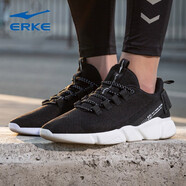 鴻星爾克（ERKE）女鞋運(yùn)動鞋春夏季新款網(wǎng)面透氣舒適軟底跑步鞋時尚簡約百搭休閑鞋 正黑/正白4024 35