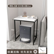 掃地機(jī)器人置物架掃地機(jī)器人置物架家用鐵藝儲(chǔ)物架垃圾桶小冰箱飲 黑框 白面-長(zhǎng)55寬40高53cm