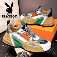 花花公子男鞋2026新款春夏季休閑阿甘鞋子男老爹軟底網(wǎng)面運動(dòng)跑步德訓鞋男 深灰 39 標準運動(dòng)碼