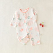 童泰貝康嬰兒連體衣夏款全棉男女寶寶哈衣外出服薄款新生兒爬服夏季空調(diào)服 粉蓮花夏薄款 59碼建議寶寶體重5-9斤