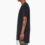 VPVZ高個(gè)子加長(cháng)版T恤男歐美高街長(cháng)款側開(kāi)叉前短后長(cháng)下擺短袖男:純色 黑色 參考詳情尺碼 M 建議身高170-175cm