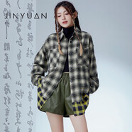 金苑短褲女2022冬季新款皮質(zhì)休閑褲子潮C225105 墨綠 S