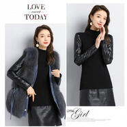 百搭保暖皮袖打底衫女冬加絨加厚棉袖配針織衫皮草馬甲內搭毛衣 V字扣 中領(lǐng) 袖子加絨 L