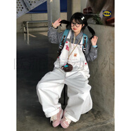 杏色抱嬰袋褲女2025新款夏薄款小個子工裝設(shè)計感口袋休閑 寬褲 白色 S