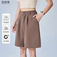 雪茜曼西裝短褲女夏季薄款高腰a字顯瘦休閑中褲直筒港味運(yùn)動(dòng)闊腿5五分褲