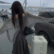 凡小如外搭針織開(kāi)衫薄款女2024新款吊帶裙防曬開(kāi)衫罩衫灰色上衣小外套 花灰色 L碼【建議100-110斤】
