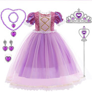 GEE-AZZY蘇菲亞長(cháng)發(fā)公主裙兒童連衣裙樂(lè )佩女童夏季幼兒園表演裙套裝圣誕節 粉色連衣裙+套裝二 110