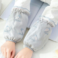 暢印套袖女辦公室羽絨服秋冬工作防臟袖套蕾絲雙層短款袖筒學(xué)生護(hù)袖子 蕾絲蘿卜 短淺灰