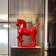 安言唐三彩馬陶瓷小紅馬工藝品擺件家居裝飾品招鴻財(cái)馬喬遷新房開業(yè)禮 馬到成功紅小16厘米