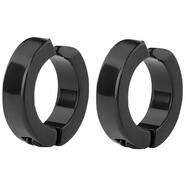 靚做無(wú)耳洞耳夾韓版鈦鋼耳扣男耳骨夾女假耳環(huán)耳墜學(xué)生男士假耳釘耳飾 黑色夾扣一對